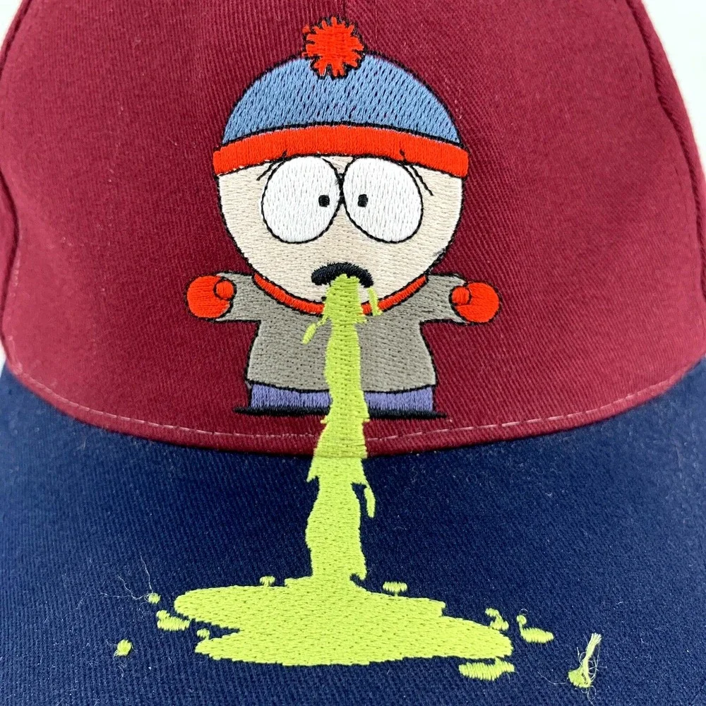 VTG 1998 South Park Stan Marsh Puking Dad Hat Comedy Central Embroidered 90s‎